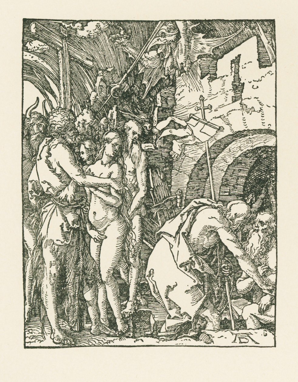 Kristi nedstigning til Limbo, ca. 1509 (træsnit) af Albrecht Dürer or Duerer