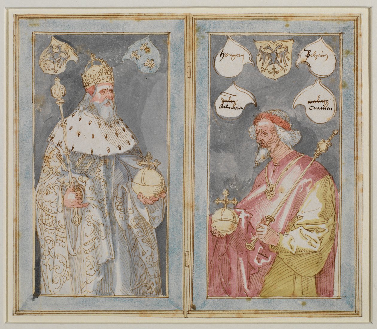 Kejser Karl den Store og Sigismund, 1507 - 1510 ca af Albrecht Dürer