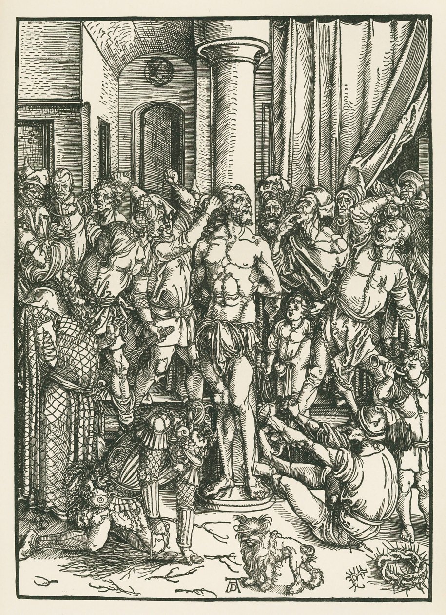 Kristi flagellation, ca. 1496-97 (træsnit) af Albrecht Dürer or Duerer