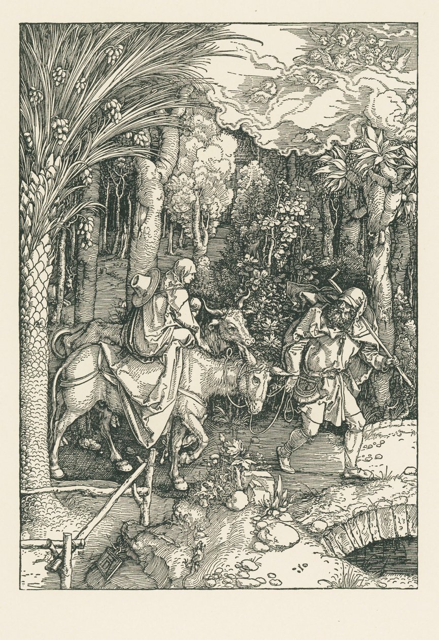 Flugten til Egypten, ca. 1504 (træsnit) af Albrecht Dürer or Duerer