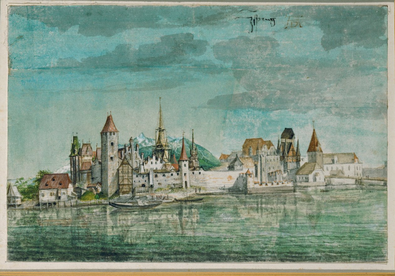 Innsbruck set over floden Inn af Albrecht Dürer or Duerer