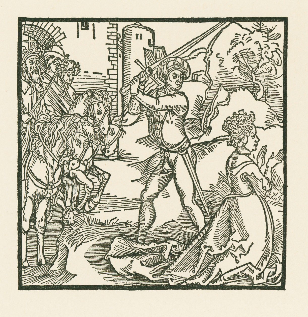 Kong Jehu får sin kone Jezabel halshugget af Albrecht Dürer or Duerer