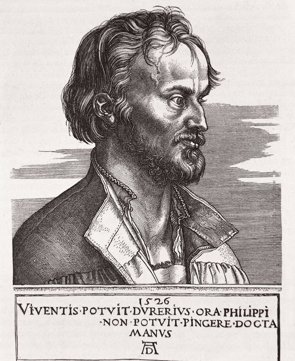 MELANCHTON, Philipp Schwarzerd, kaldet (1497-1560). Teolog og Luthers samarbejdspartner (stik) af Albrecht Dürer