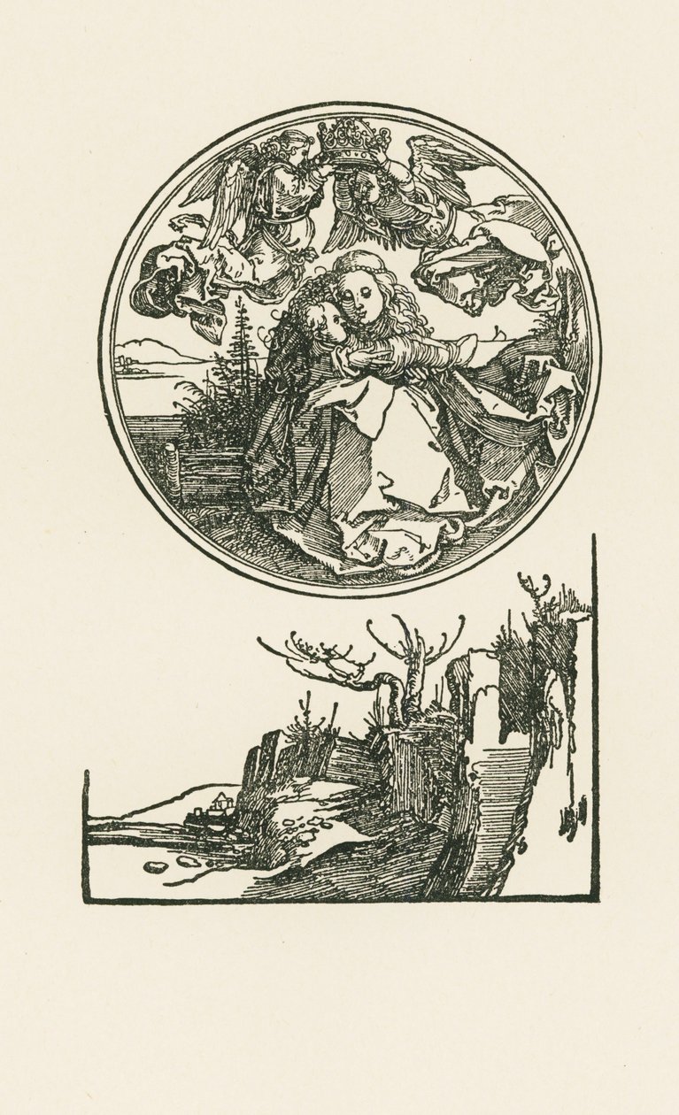 Madonna i en cirkel, ca. 1514 (træsnit) af Albrecht Dürer or Duerer