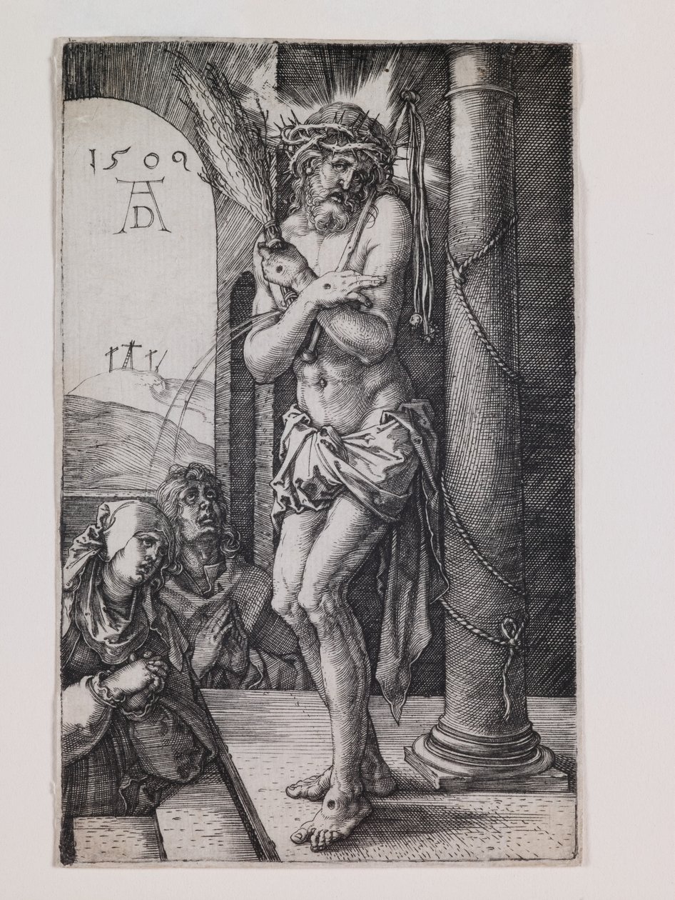 Smertensmanden ved søjlen, fra serien "Den lille passion" af Albrecht Dürer or Duerer