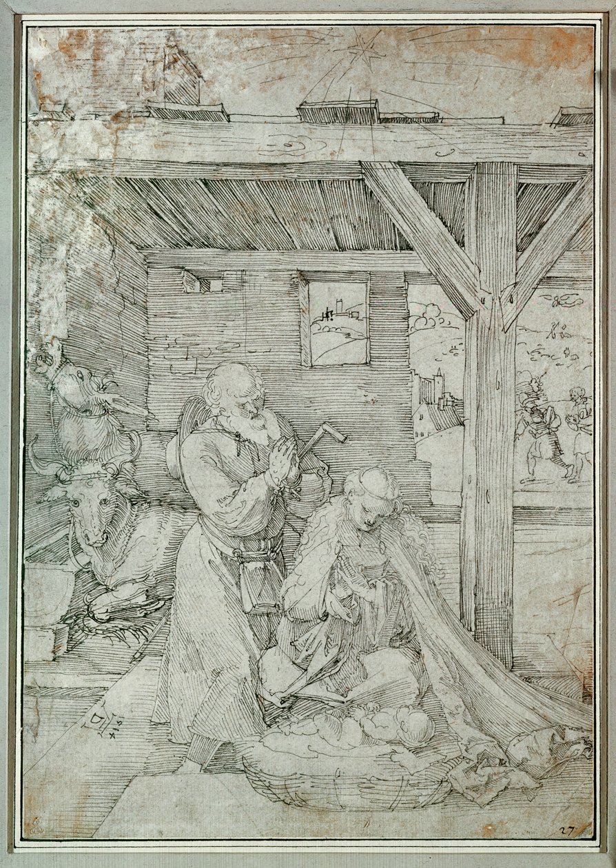 Fødselskirken (pen og blæk) af Albrecht Dürer or Duerer