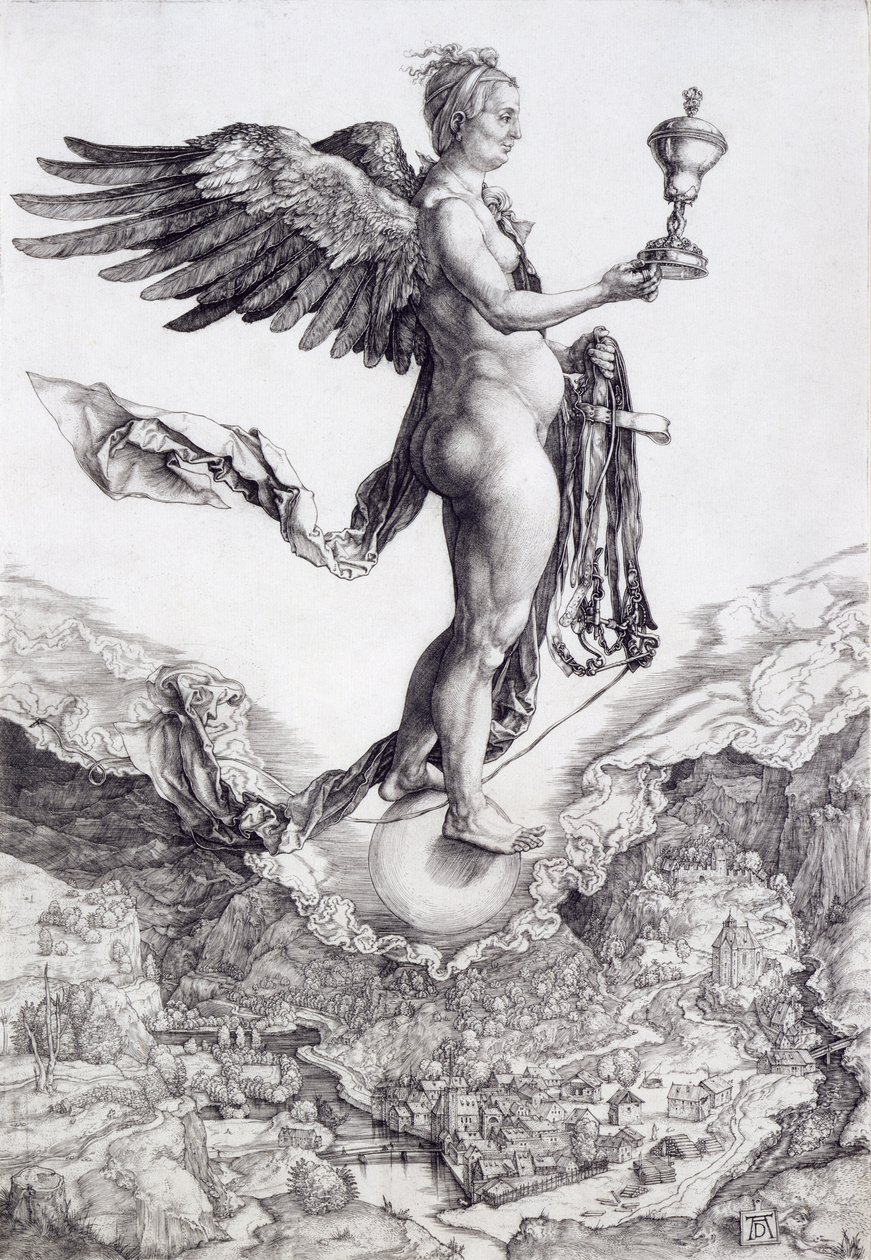 Nemesis (The Great Fortune) (gravering) (se også 73790) af Albrecht Dürer