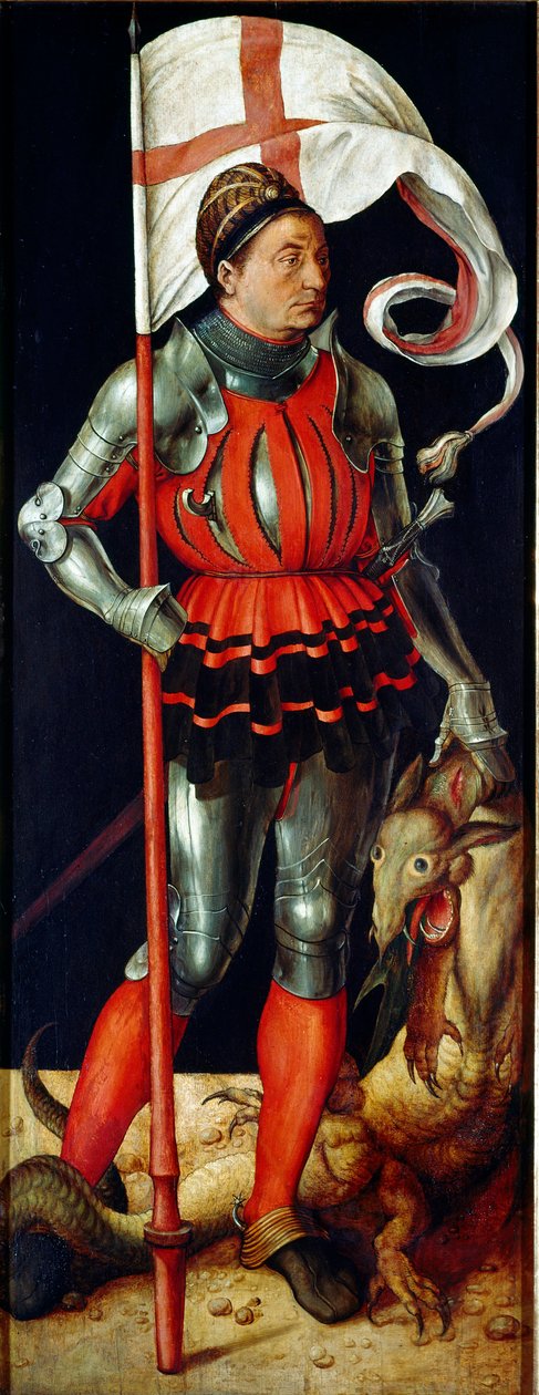 Paumgartner Altertavle: "" Saint George"" Maleri af Albrecht Durer (1471-1528) 1502-1504 Dim. 157x61 cm Alte Pinakothek, München af Albrecht Dürer
