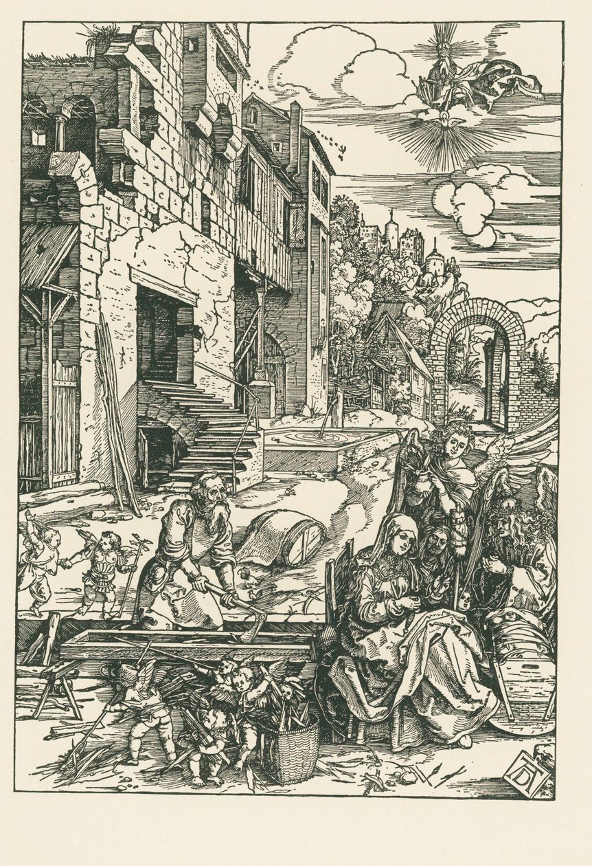 Hvile på flugten til Egypten, ca. 1502 (træsnit) af Albrecht Dürer or Duerer