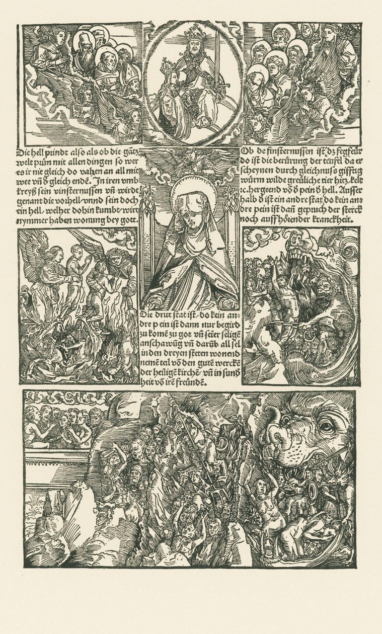 Den hellige Birgitta og Jomfru Maria går i forbøn for de fordømte af Albrecht Dürer or Duerer