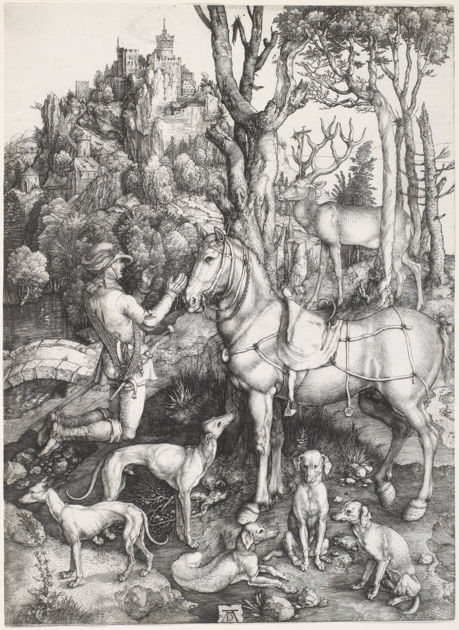 Sankt Eustace, ca. 1500-1501 (gravering) af Albrecht Dürer