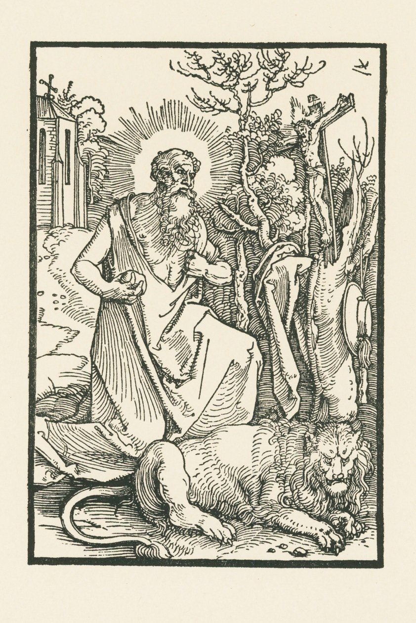 Sankt Hieronymus. Illustration til Lukas von Prag: Apologia. Trykt af Hieronymus Höltzel, Nürnberg. af Albrecht Dürer or Duerer