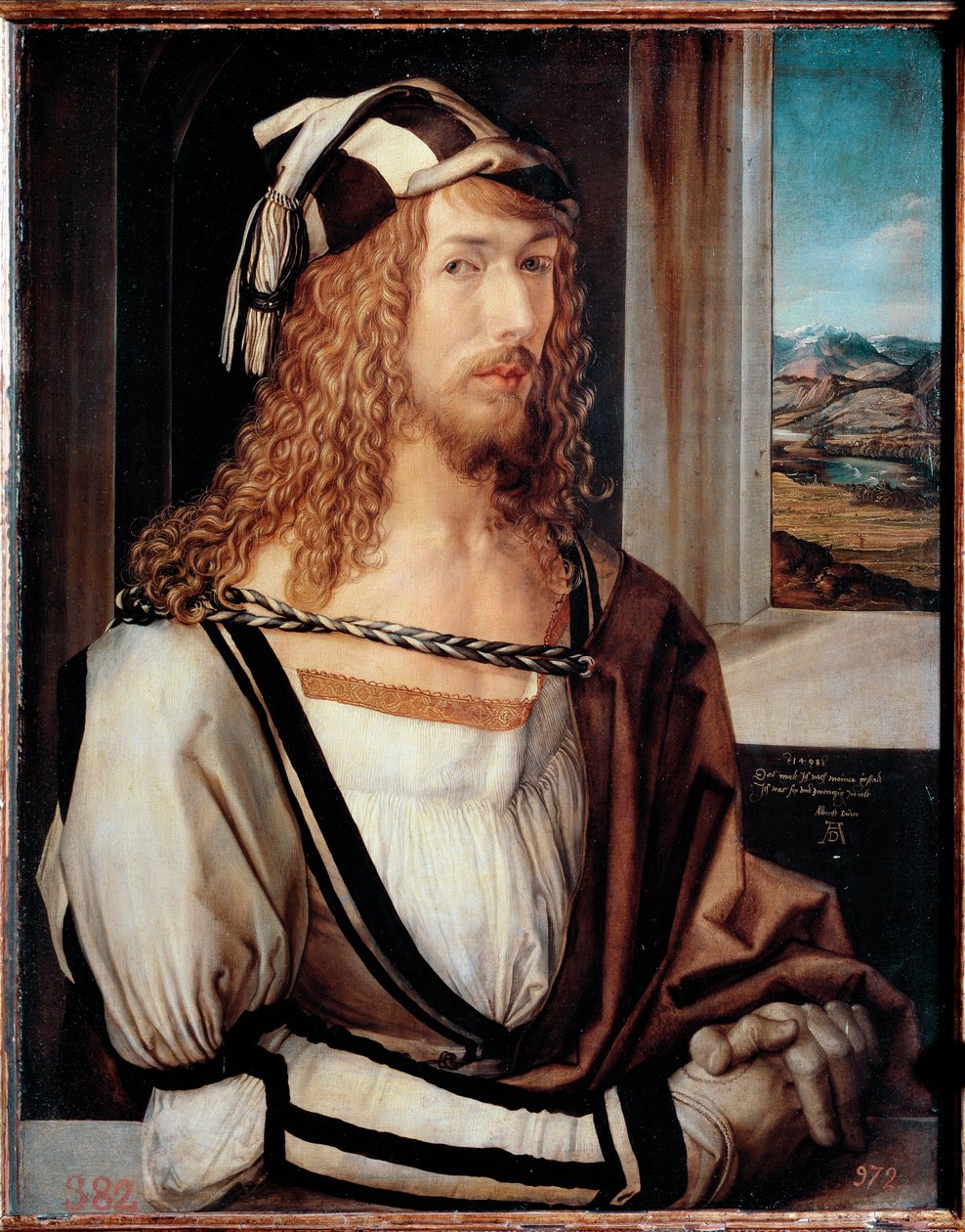 Selvportræt på 26 (olie på træ af Albrecht Dürer