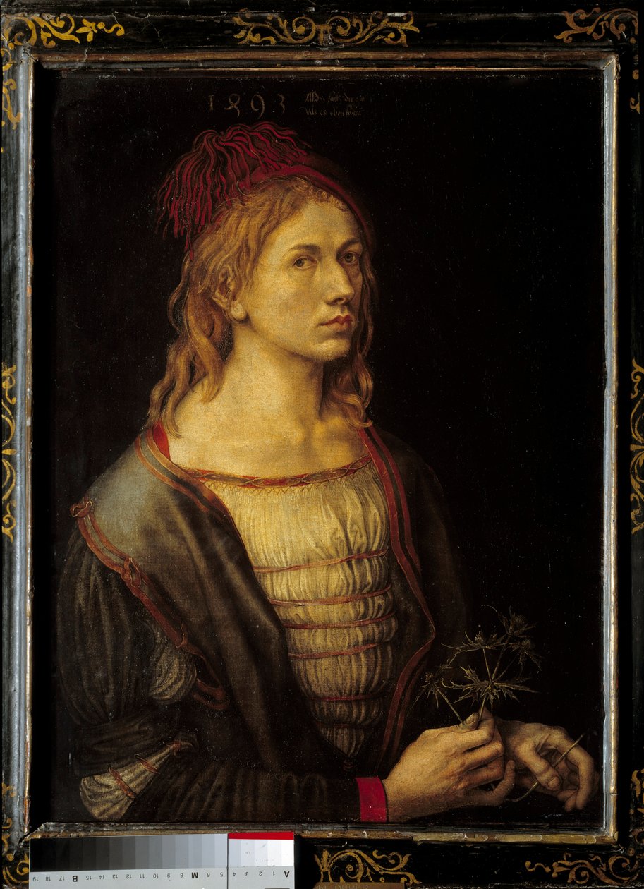 Selvportræt med en tidsel af Albrecht Dürer