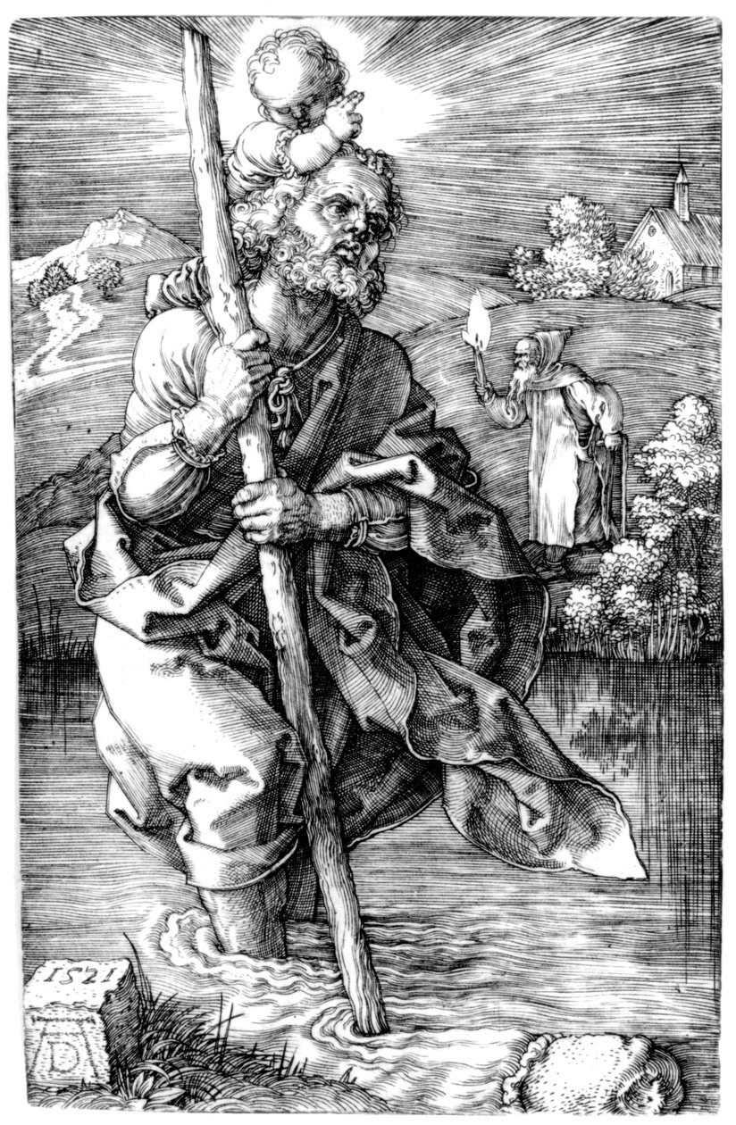 St. Christopher mod højre, 1521 af Albrecht Dürer