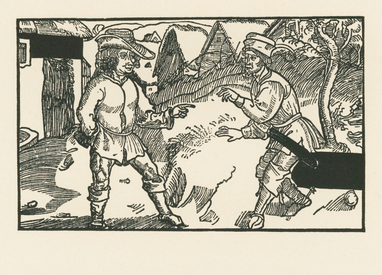 Syrus og Chremes, ca. 1492-93 (træsnit) af Albrecht Dürer or Duerer