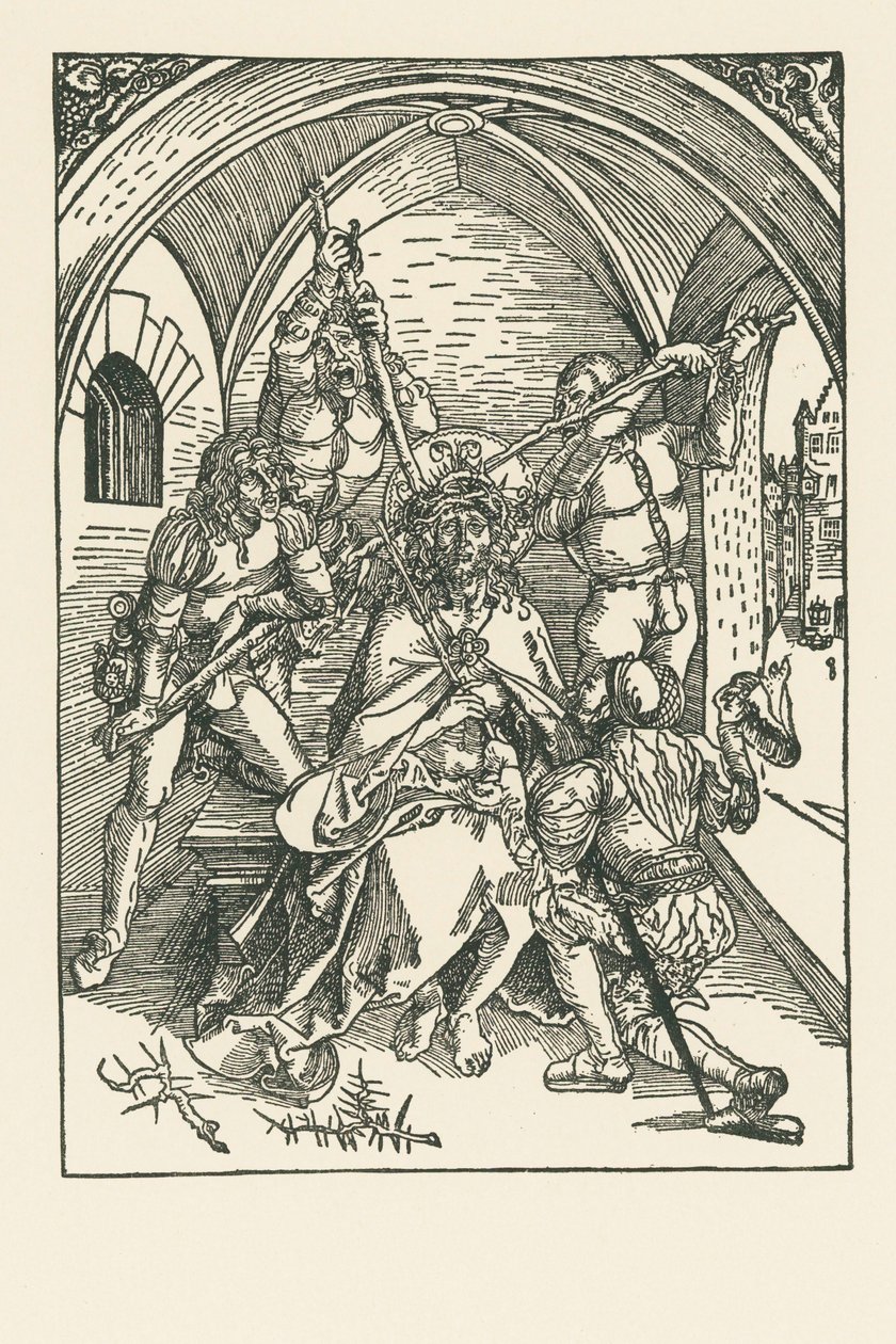 Kroningen med torne, ca. 1500 (træsnit) af Albrecht Dürer or Duerer