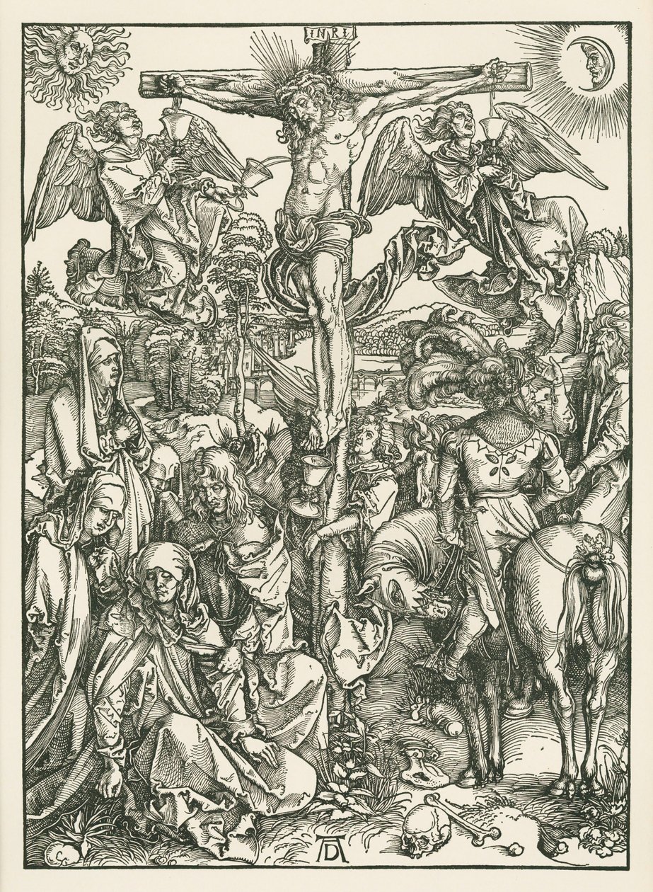 Korsfæstelsen, ca. 1498 (træsnit) af Albrecht Dürer or Duerer