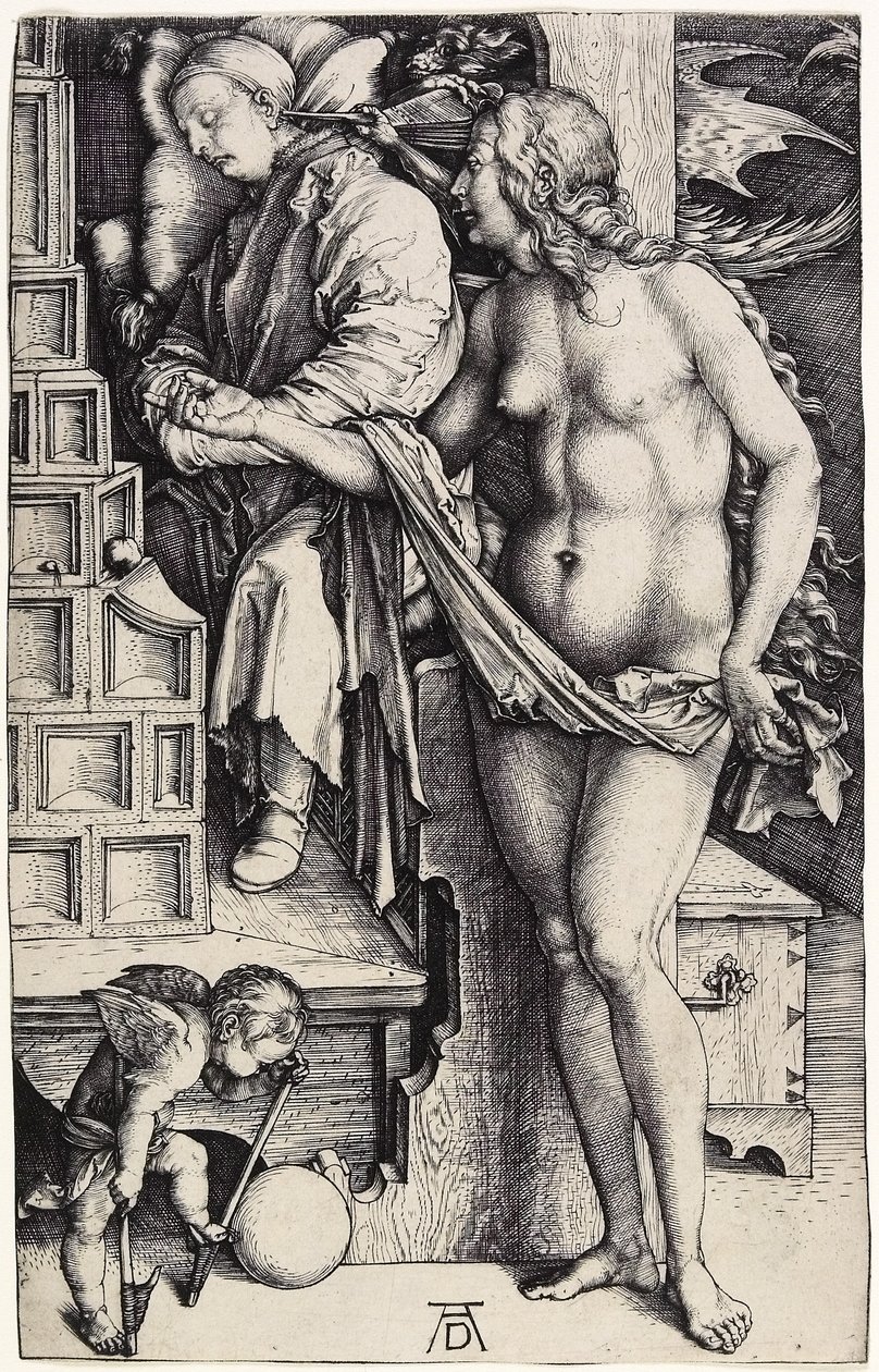 Drømmen, ca. 1500 (gravering) af Albrecht Dürer