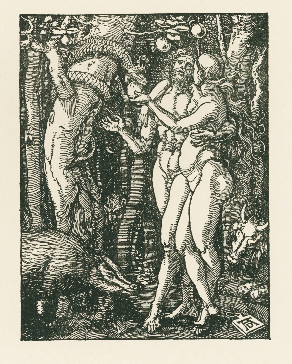 Menneskets fald, ca. 1510 (træsnit) af Albrecht Dürer or Duerer