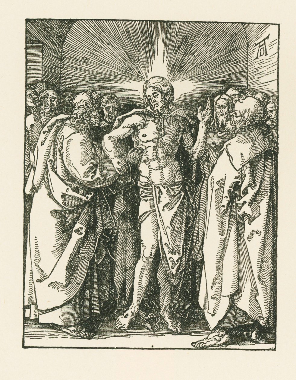 The Incrediulity of Saint Thomas, ca. 1510-10 (træsnit) af Albrecht Dürer or Duerer