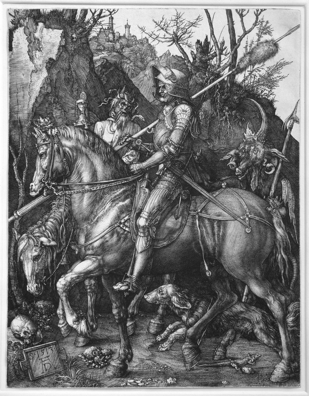 Ridderen, Døden og Djævelen Indgravering af Albrecht Durer (1471-1528) 1513 Søn. 0,25x0,19 m Paris, Musée du Louvre af Albrecht Dürer