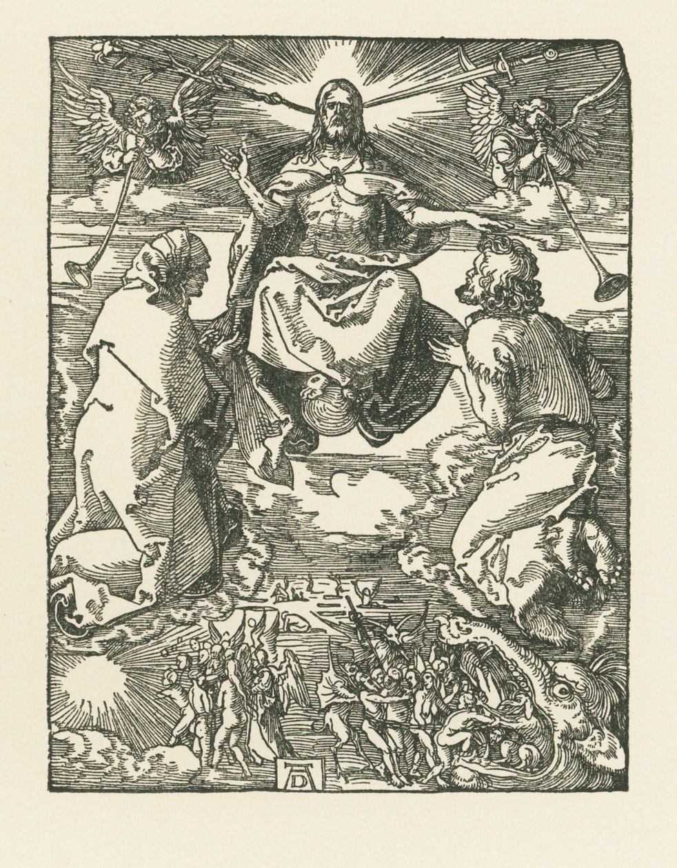 Den sidste dom, ca. 1510 (træsnit) af Albrecht Dürer or Duerer