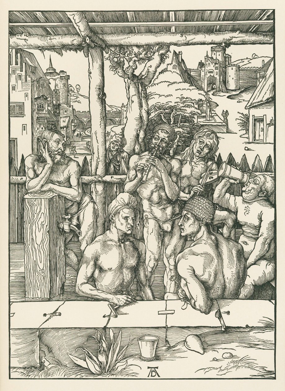 Mændenes bad, ca. 1496-97 (træsnit) af Albrecht Dürer or Duerer