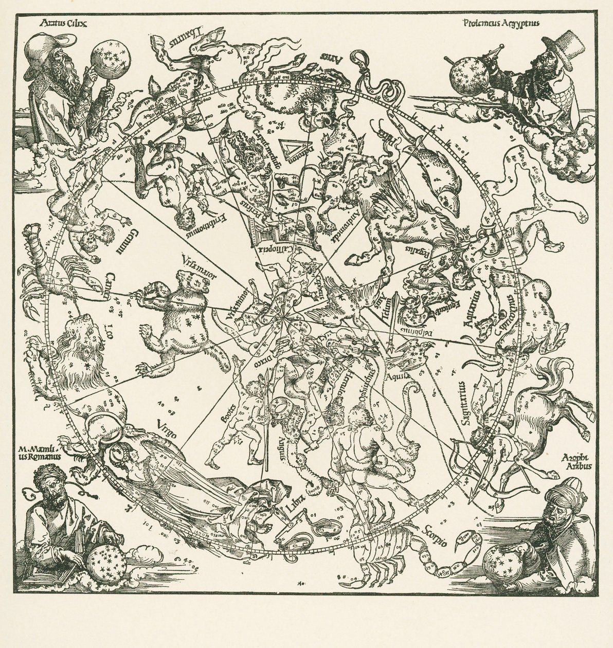 Den nordlige halvkugle af den kelestrale klode af Albrecht Dürer or Duerer