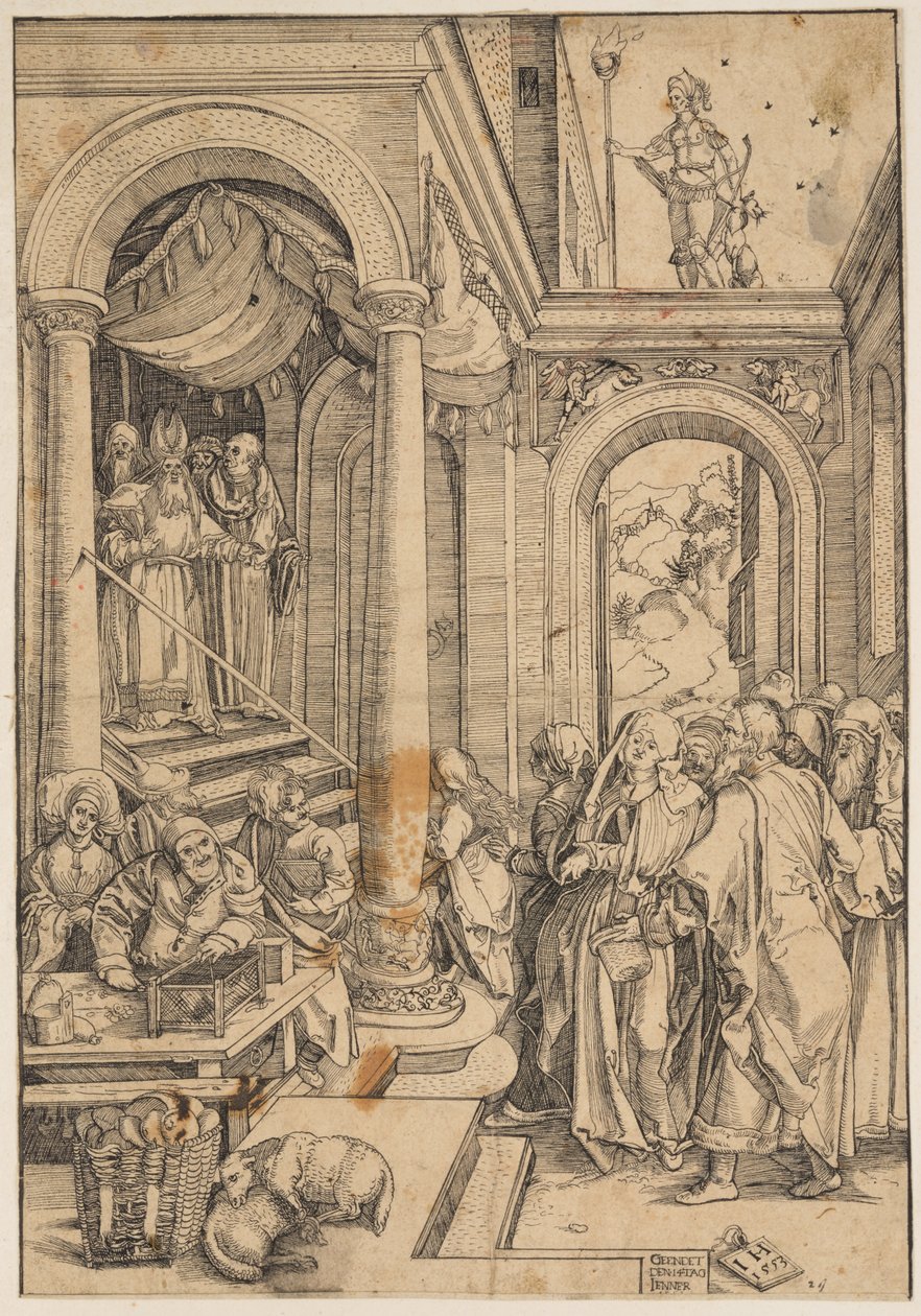Præsentationen af jomfruen i templet af Albrecht Dürer