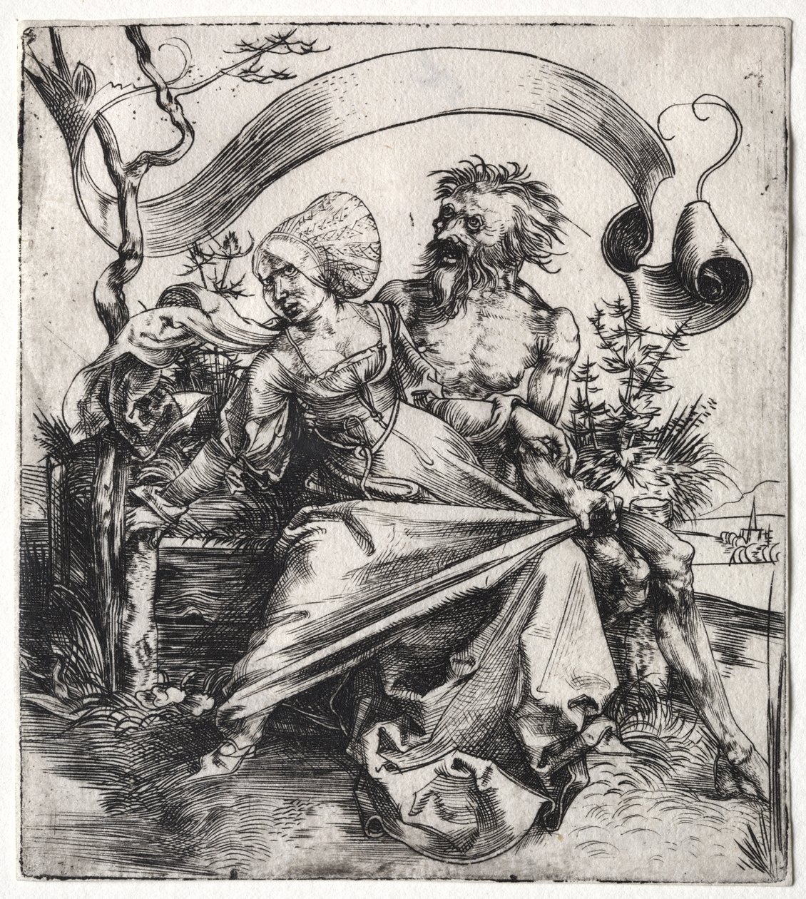 Ravisher, c. 1495 (kaiverrus) af Albrecht Dürer or Duerer
