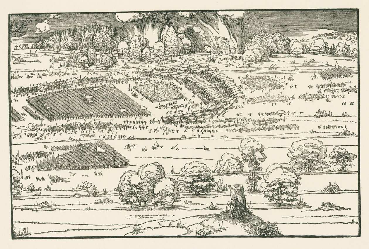Belejringen af en fæstning. Højre blok af Albrecht Dürer or Duerer