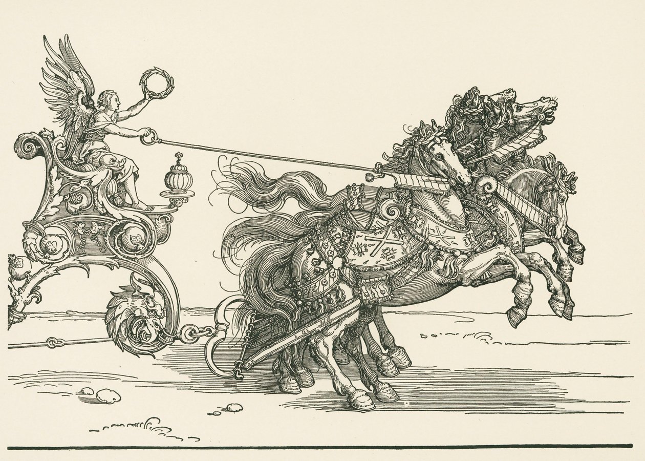 Den lille triumfvogn eller det burgundiske ægteskab af Albrecht Dürer or Duerer