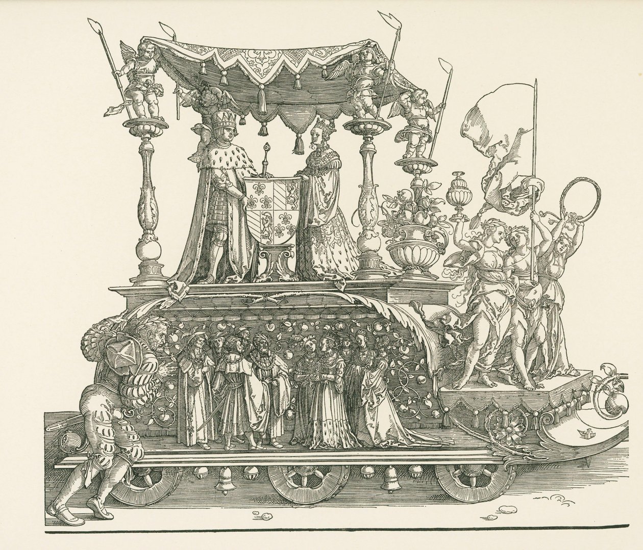 Den lille triumfvogn eller det burgundiske ægteskab af Albrecht Dürer or Duerer