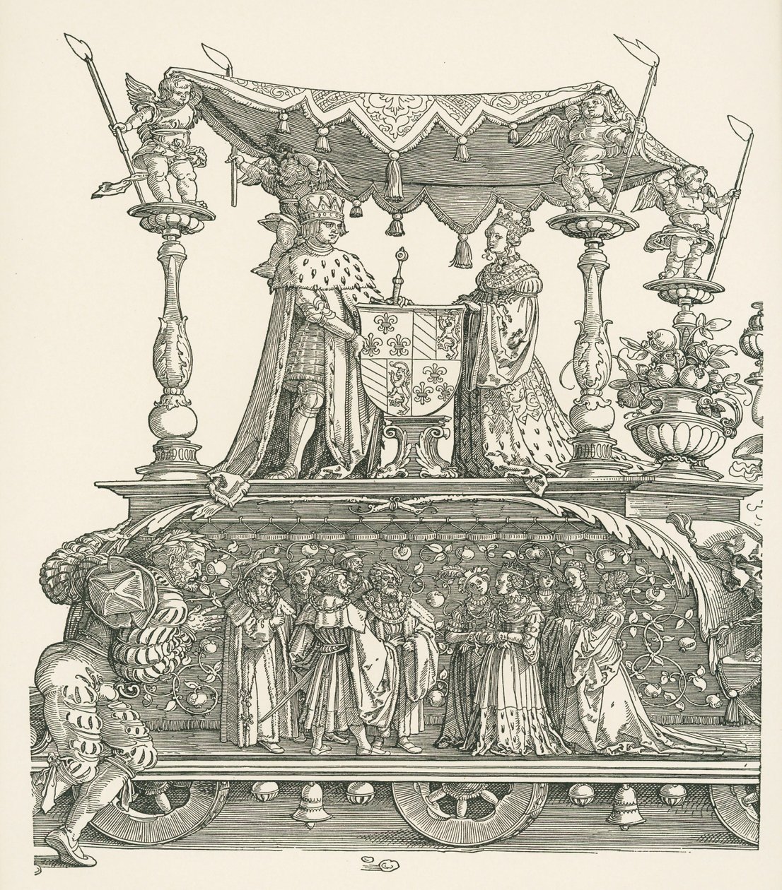 Den lille triumfvogn eller det burgundiske ægteskab af Albrecht Dürer or Duerer