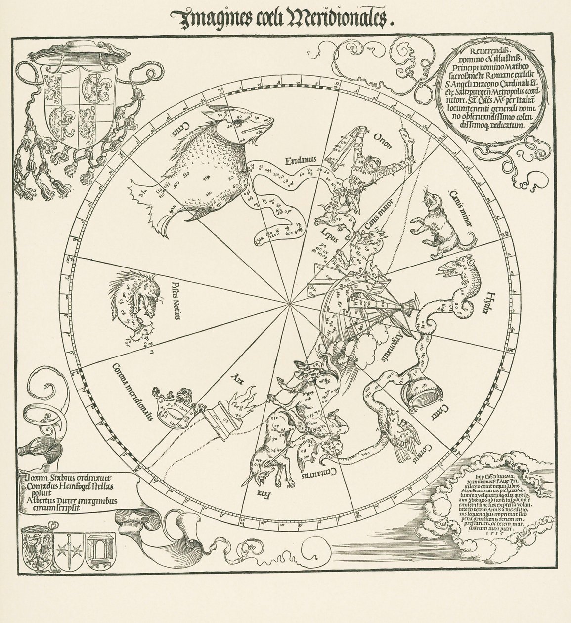 Den sydlige halvkugle af den kelestrale klode af Albrecht Dürer or Duerer