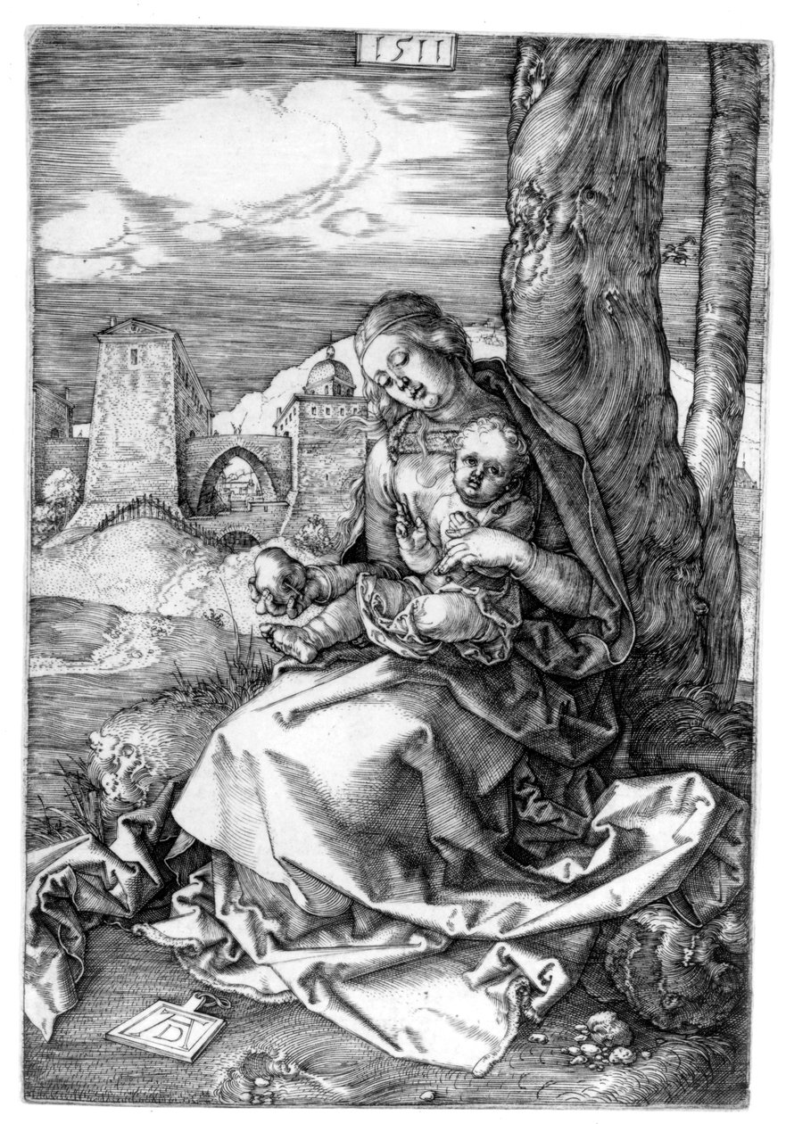 Jomfruen og barnet med pæren, 1511 af Albrecht Dürer