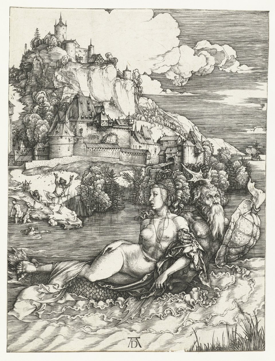 Bortførelsen af Amymone af søuhyret af Albrecht Dürer or Duerer