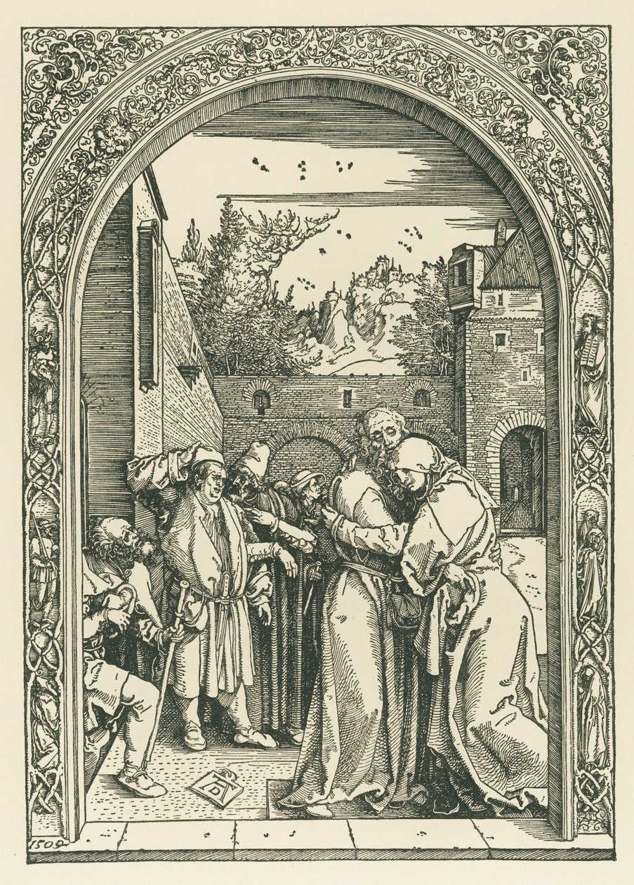 Mødet mellem Joachim og Anne ved Golden Gate af Albrecht Dürer or Duerer