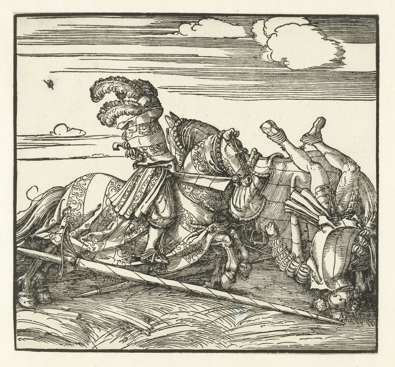 To ryttere kæmper på hesteryg af Albrecht Dürer or Duerer