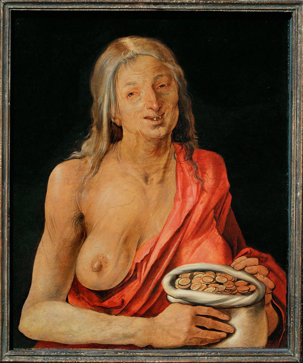 Vanitas, bagsiden af portrættet af en ung mand (maleri på lindetræ) af Albrecht Dürer or Duerer