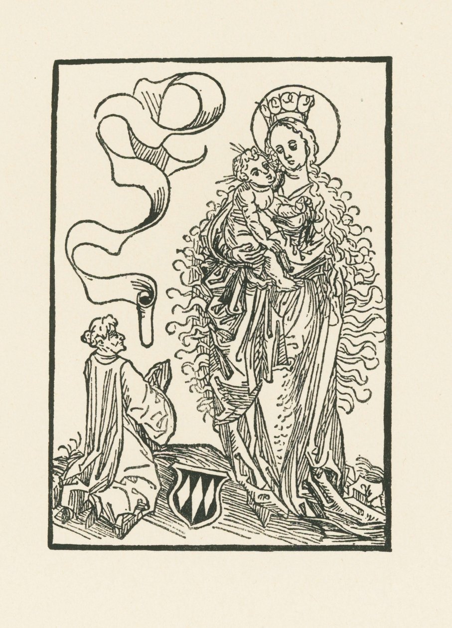 Jomfru Maria tilbedt af Albrecht von Bonstetten af Albrecht Dürer or Duerer