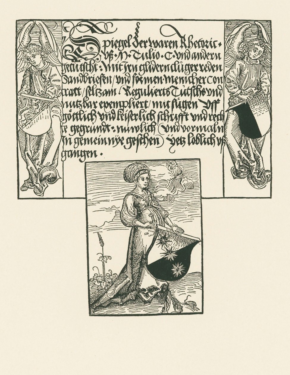 Ung kvinde holder våbenskjold af Albrecht Dürer or Duerer