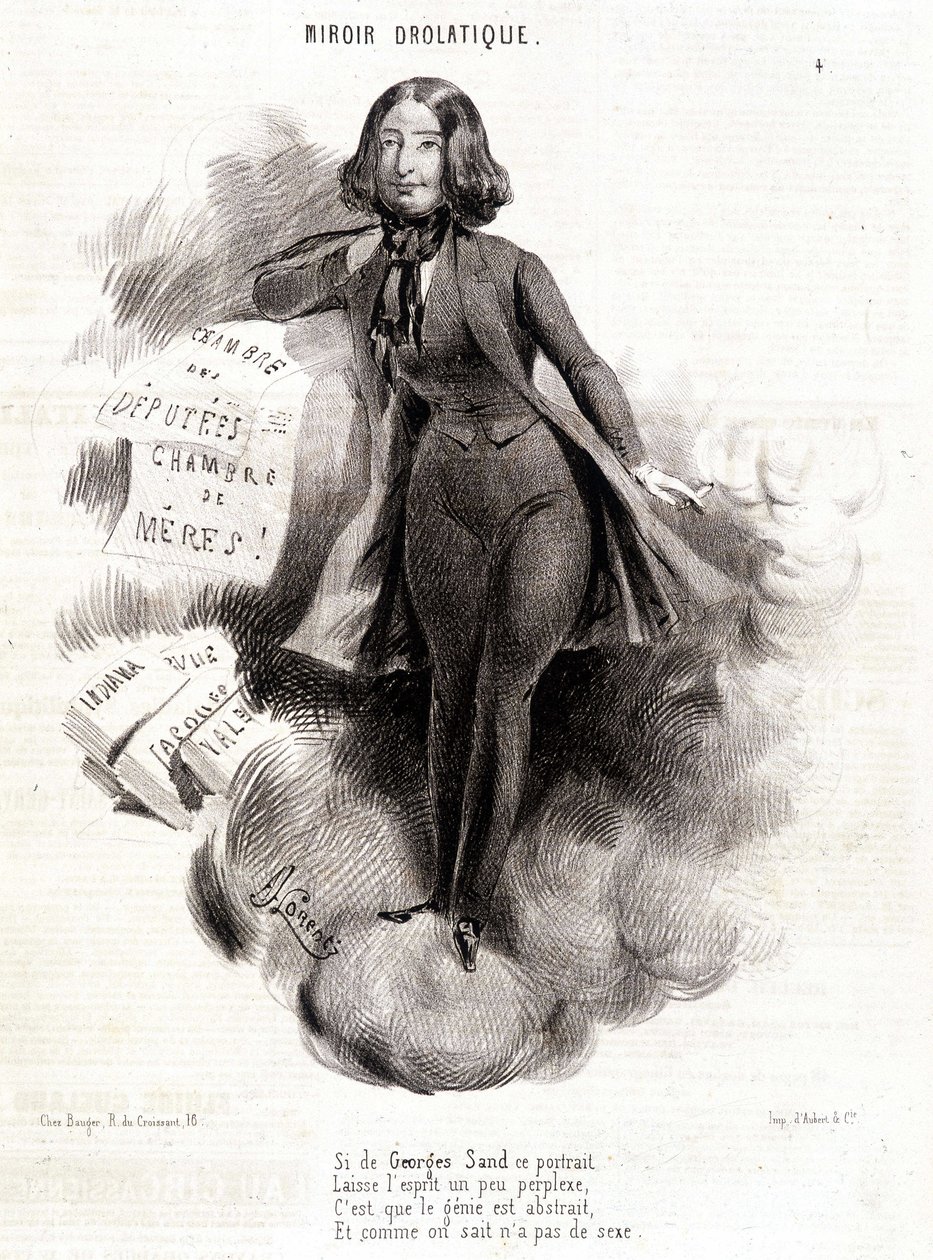 Portræt af George Sand af Alcide Joseph Lorentz