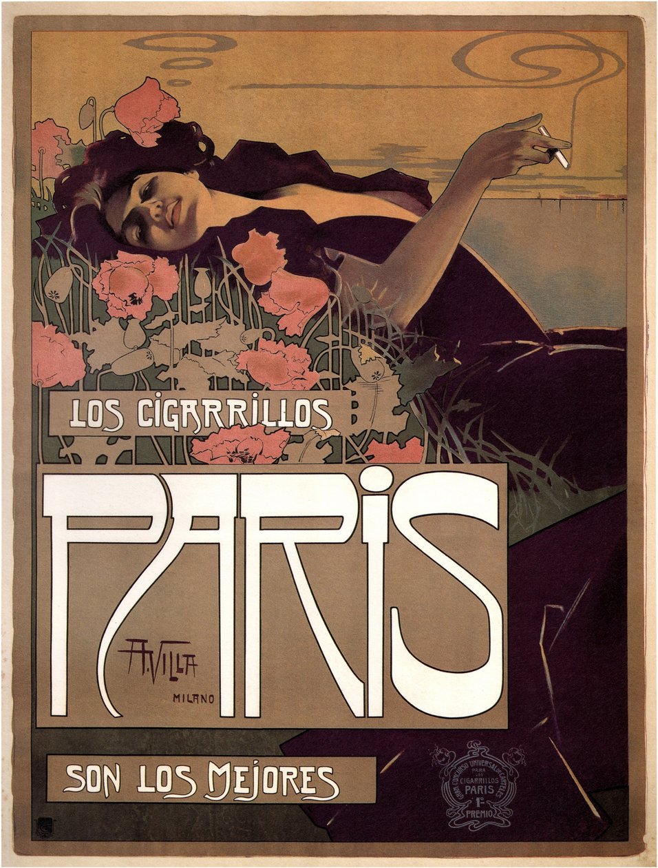 Cigaretter Paris, 1901 af Aleardo Villa