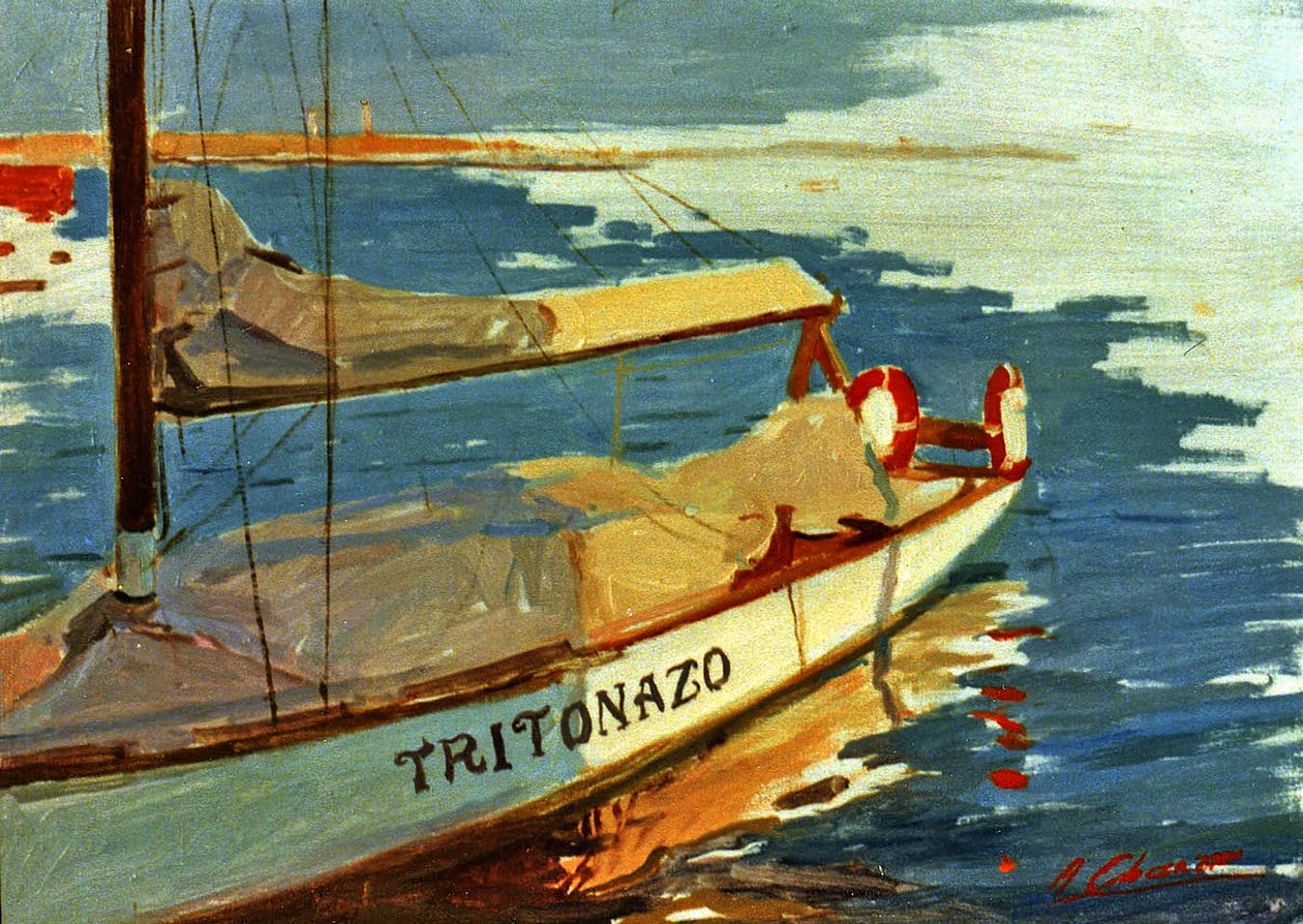 Marina med båd af Alejandro Cabeza