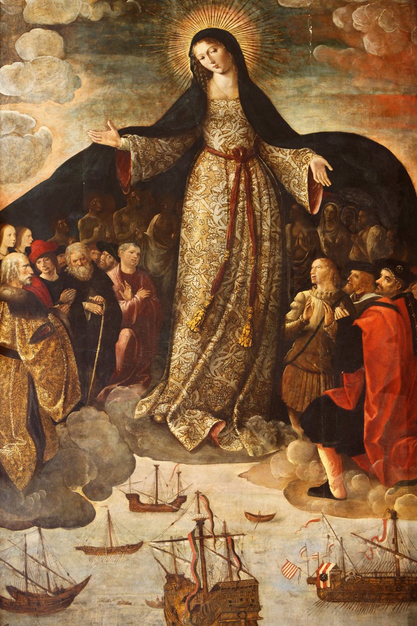 Virgin of the Mareantes altertavle (detaljer) af Alejo Fernandez
