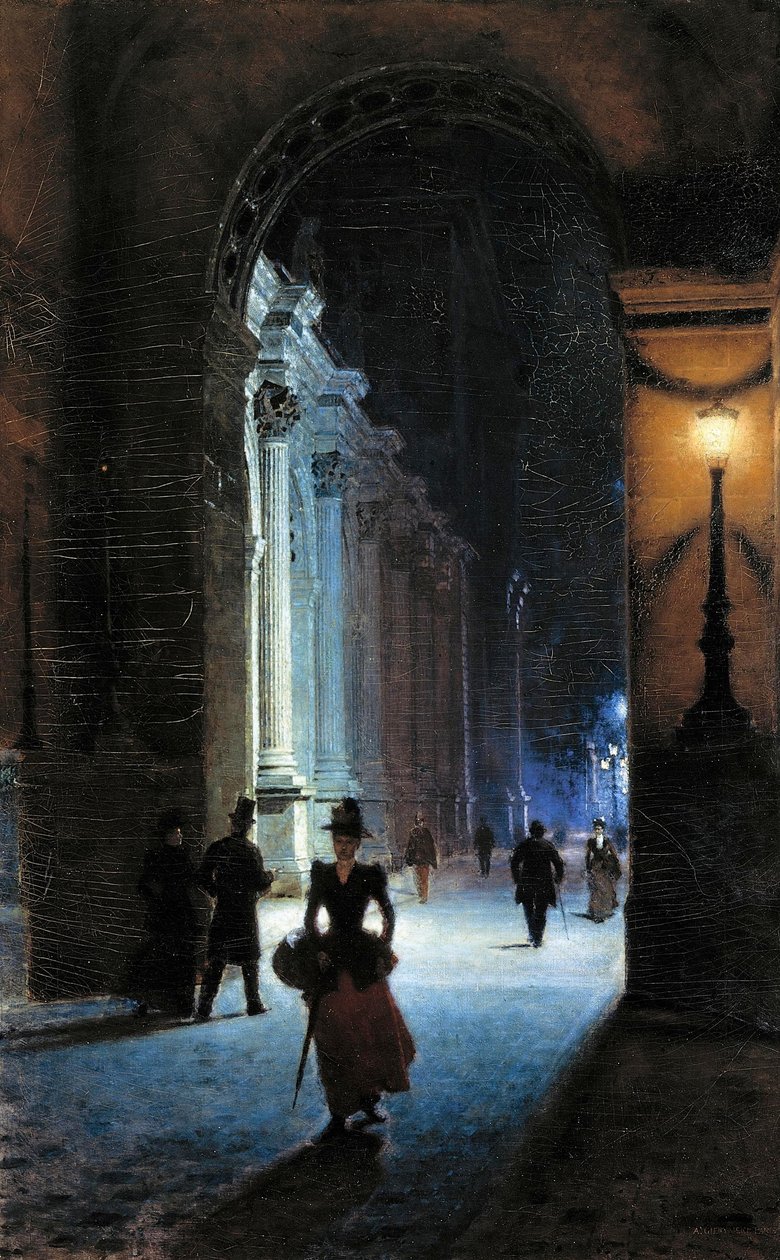Louvre om natten af Aleksander Gierymski