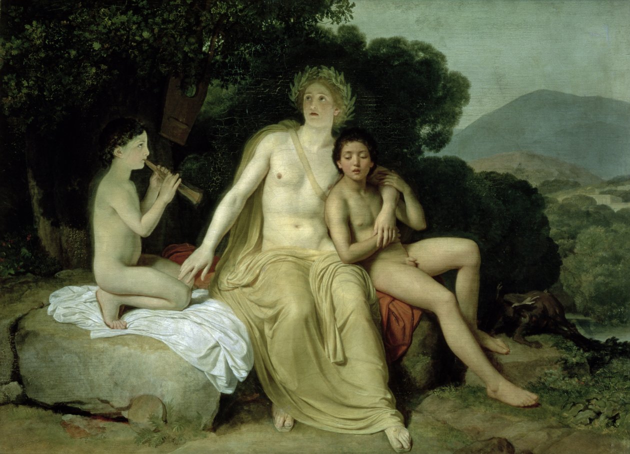 Apollo med Hyacinthus og Cyparissus synger og spiller, 1831-34 af Aleksander Ivanov