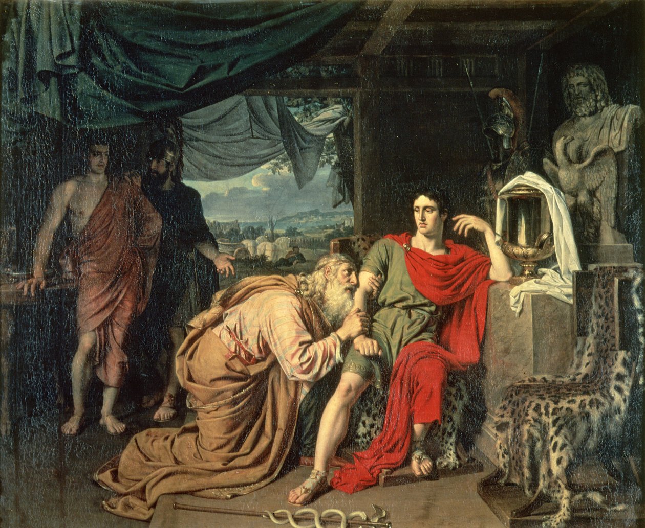 Kong Priamos tryglede Achilles om at få Hectors lig tilbage, 1824 af Aleksander Ivanov